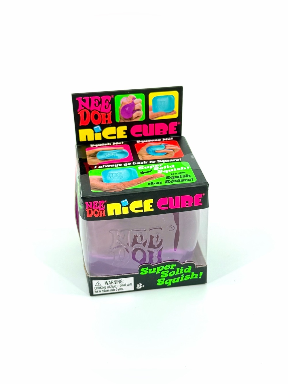 NeeDoh Nice Cube Purple Super Solid Squish Sensory Fidget Toy NEW